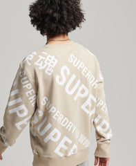 SUPERDRY Unisex Core Logo All Over Print Crew Sweatshirt