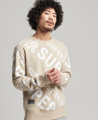 SUPERDRY Unisex Core Logo All Over Print Crew Sweatshirt