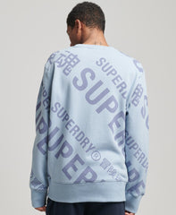 SUPERDRY Unisex Core Logo All Over Print Crew Sweatshirt