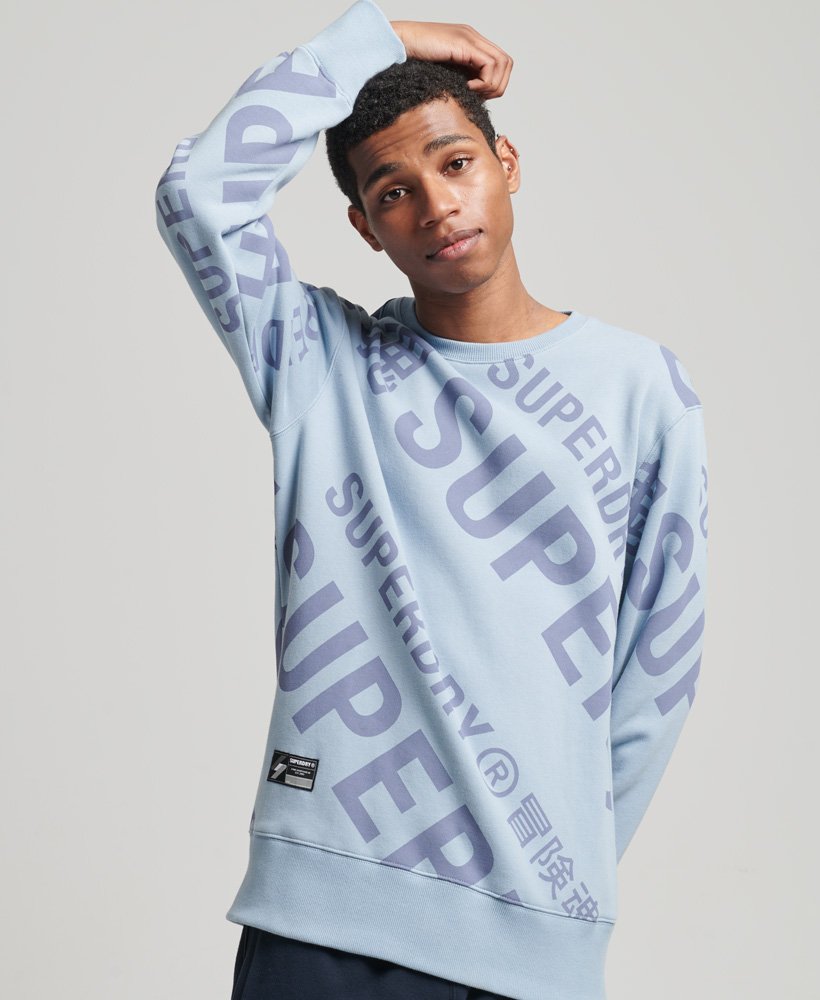 SUPERDRY Unisex Core Logo All Over Print Crew Sweatshirt