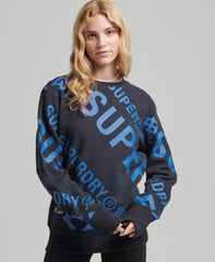 SUPERDRY Unisex Core Logo All Over Print Crew Sweatshirt