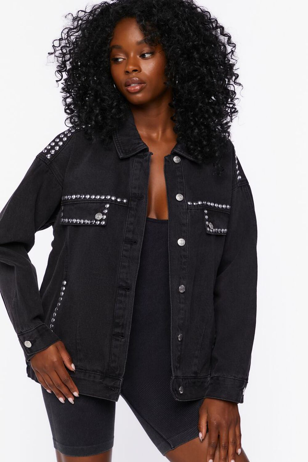 FOREVER21 Studded Trucker Jacket