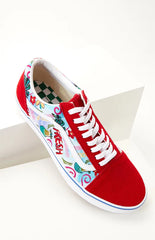 VANS Old Skool Racing Red & White Skate Shoes