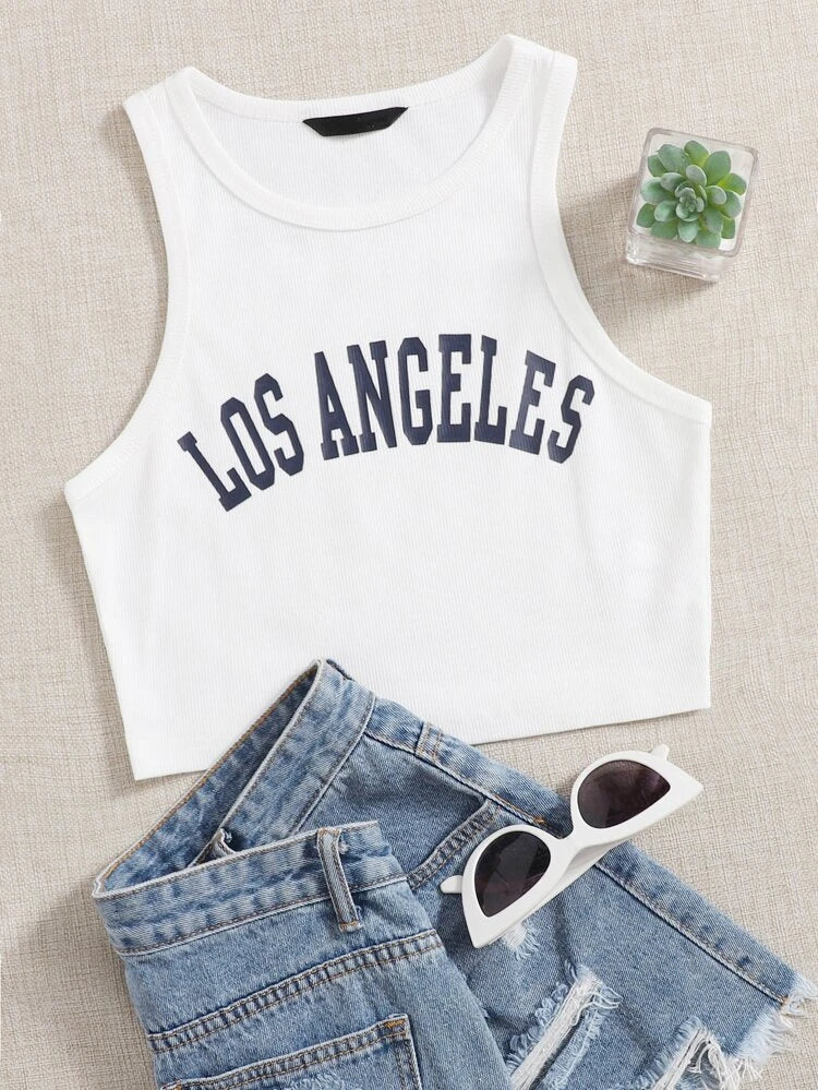 SHEIN EZwear Letter Graphic Tank Top