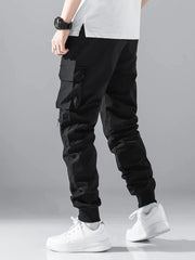 SHEIN Men Zip Detail Flap Pocket Side Drawstring Waist Cargo Pants