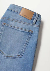 MANGO Medium-wash denim shorts