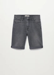 MANGO Dark grey denim shorts