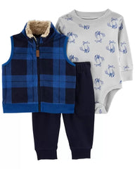 CARTER`S Baby 3-Piece Plaid Vest Set