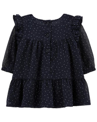 OSHKOSH Baby Chiffon Polka Dot Babydoll Dress