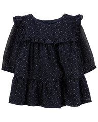 OSHKOSH Baby Chiffon Polka Dot Babydoll Dress