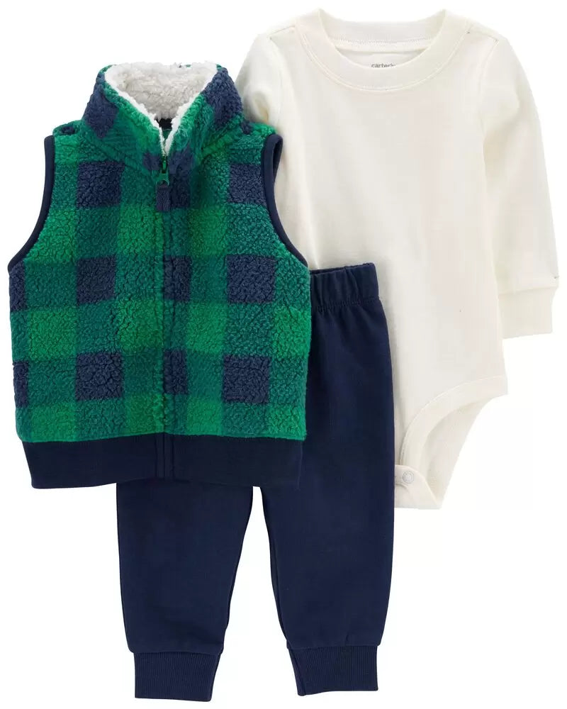 CARTER`S Baby 3-Piece Sherpa Vest Set