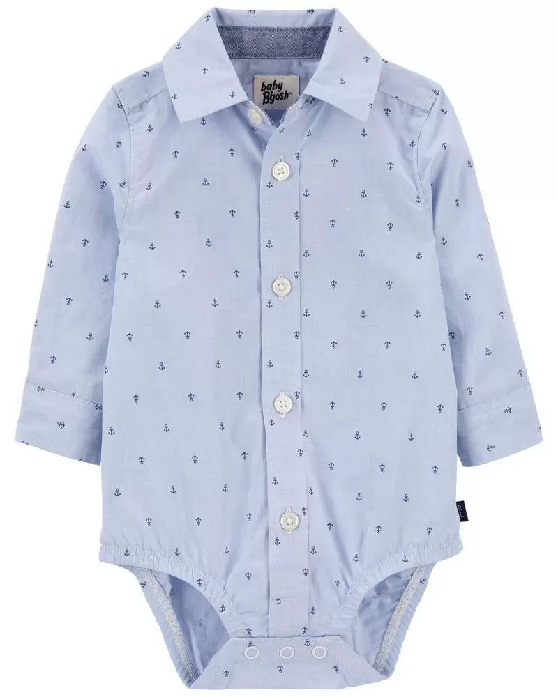 OSHKOSH Baby Anchor Print Button-Front Bodysuit