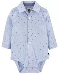 OSHKOSH Baby Anchor Print Button-Front Bodysuit