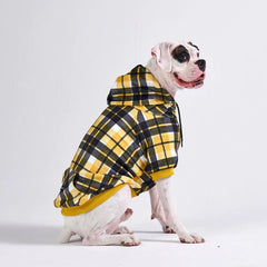 SPARK PAWS Yellow Plaid Dog Hoodie