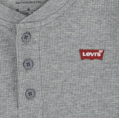 LEVI`S LONG SLEEVE HENLEY KNIT TOP BIG BOYS