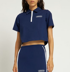 ADIDAS Cropped cotton polo shirt