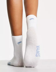 VANS Kickin It White & Blue Crew Socks