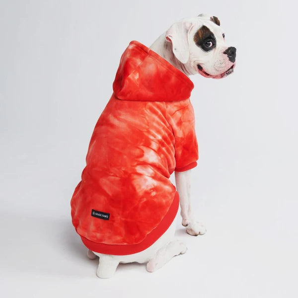 SPARK PAWS Velvet Dog Hoodie - Ruby Red