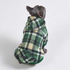 SPARK PAWS Green Plaid Dog Hoodie