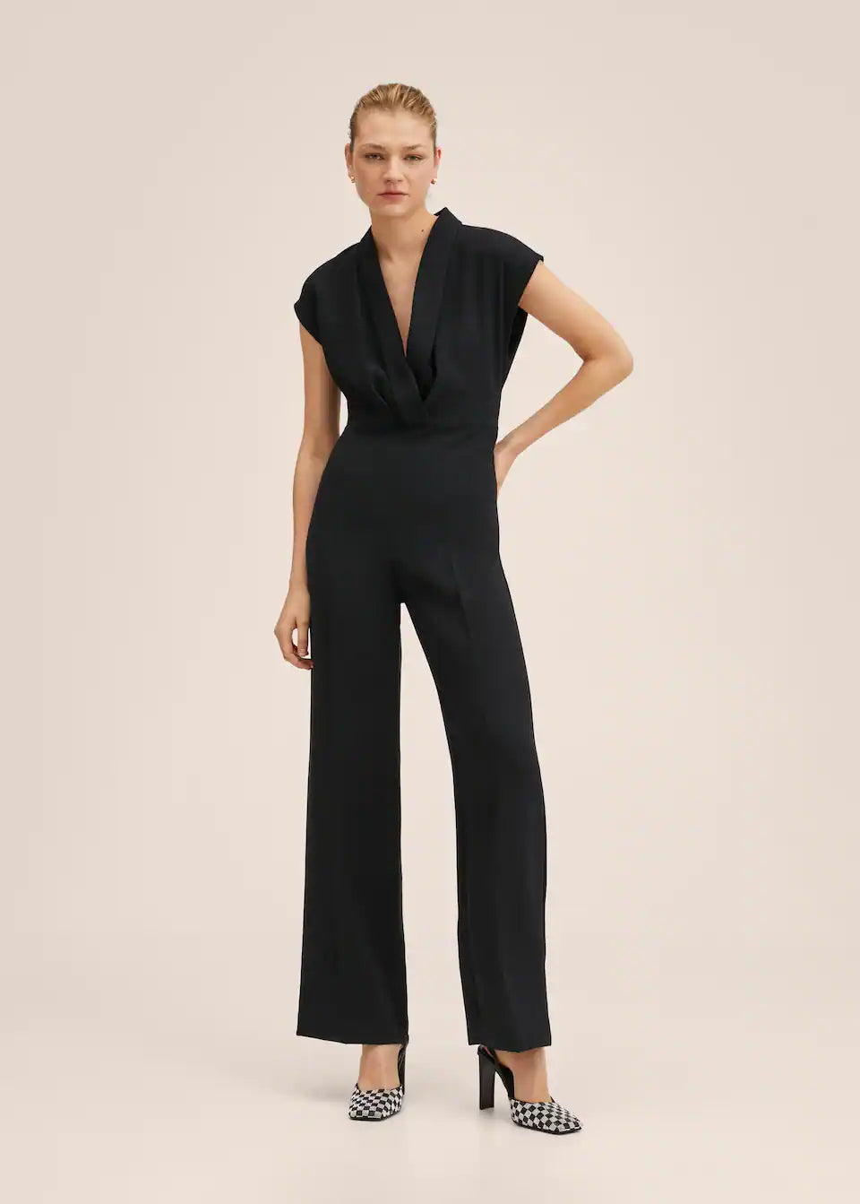 MANGO Wrap neckline jumpsuit