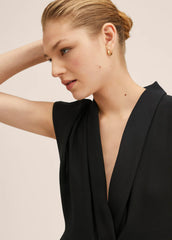 MANGO Wrap neckline jumpsuit