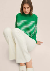 MANGO Striped cotton-blend sweatshirt