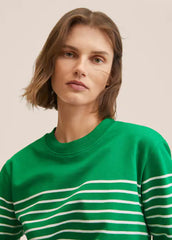 MANGO Striped cotton-blend sweatshirt