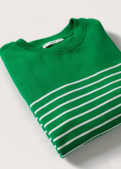 MANGO Striped cotton-blend sweatshirt