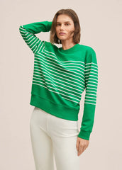 MANGO Striped cotton-blend sweatshirt