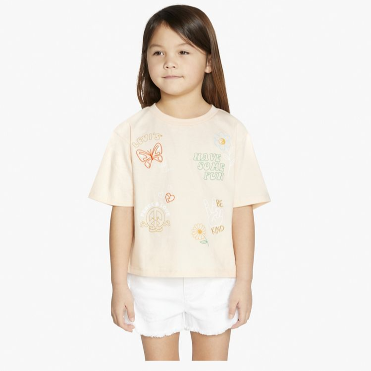 LEVI`S MEET AND GREET GRAPHIC T-SHIRT LITTLE GIRLS