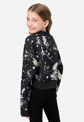 JUSTICE J Sport Patterned Mock Neck Sweatshirt