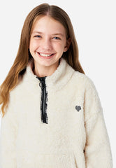 JUSTICE Faux Sherpa Zip-Front Sweatshirt