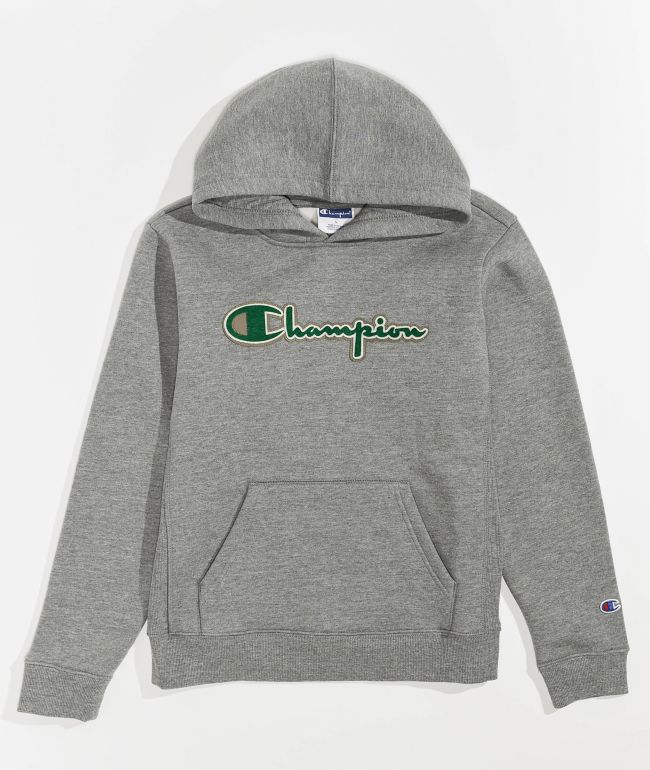 CHAMPION Kids Felt Grey Hoodie