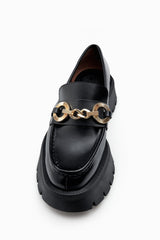 ZARA CHAIN TRIM LUG SOLE LOAFERS