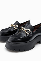 ZARA CHAIN TRIM LUG SOLE LOAFERS