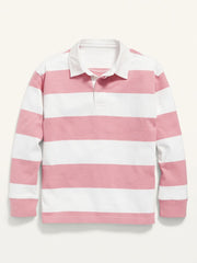 OLD NAVY Gender-Neutral Striped Long-Sleeve Rugby Polo Shirt for Kids