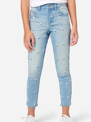 JUSTICE Embroidered Cropped Jean Leggings