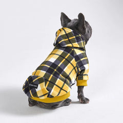 SPARK PAWS Yellow Plaid Dog Hoodie