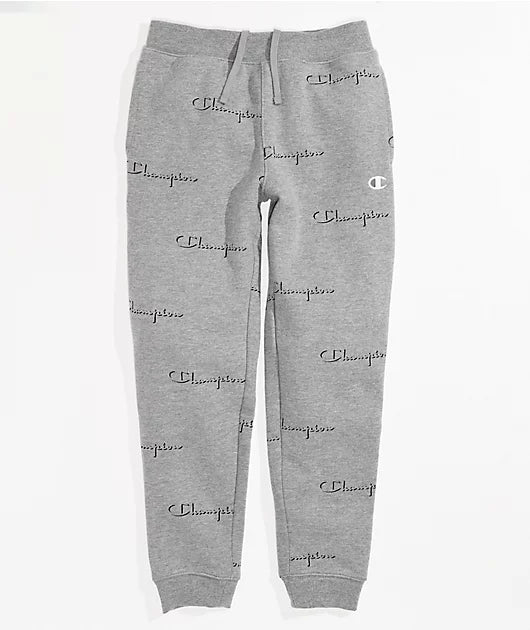 CHAMPION Kids Dropshadow Grey Jogger Sweatpants