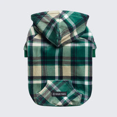 SPARK PAWS Green Plaid Dog Hoodie