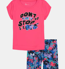 UNDERARMOUR Girls' Pre-School UA Don't Stop Me Short Sleeve & Bike Shorts Set