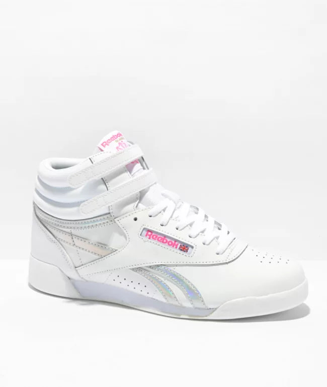 REEBOK Freestyle HI Evergreen White & Pink Shoes