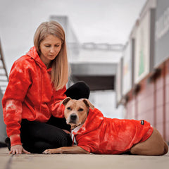 SPARK PAWS Velvet Dog Hoodie - Ruby Red