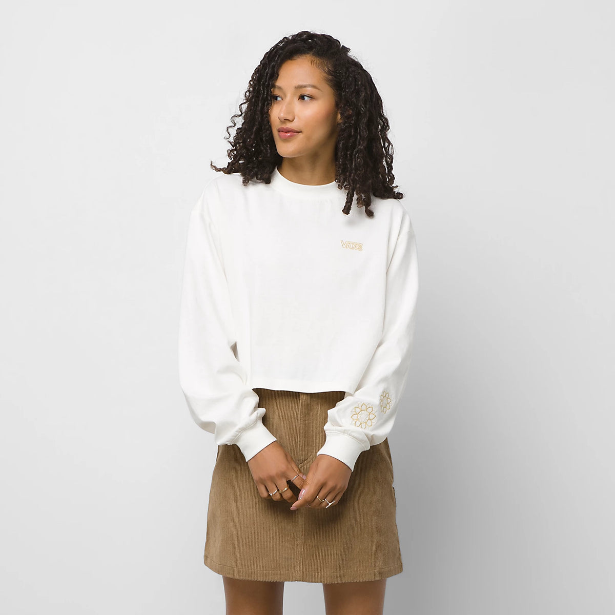 VANS BURR NECK LONG SLEEVE CROP TOP