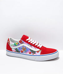 VANS Old Skool Racing Red & White Skate Shoes