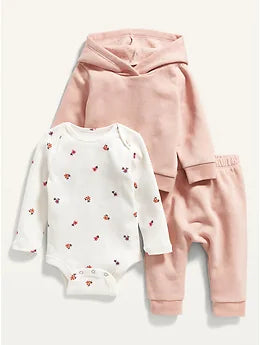 OLD NAVY Sweatpants & Bodysuit 3-Piece Set for Baby