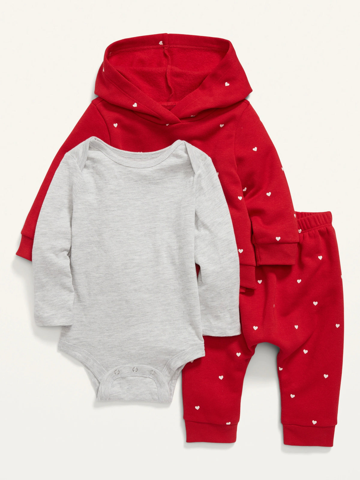 OLD NAVY Unisex Hoodie, Sweatpants & Bodysuit 3-Piece Set for Baby