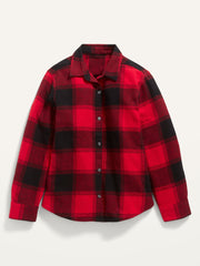 OLD NAVY Cozy Long-Sleeve Button-Front Plaid Shirt for Girls