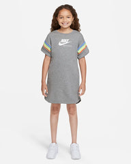 NIKE Girls Gray Short Sleeve Crew Neck Sportswear Heritage