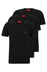 HUGO BOSS TRIPLE-PACK OF COTTON UNDERWEAR T-SHIRTS WITH LOGO PRINT